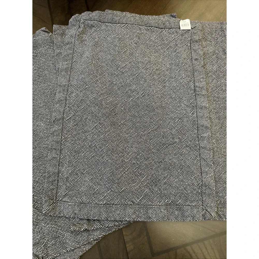 Pier 1 Imports Set of 6 100% Cotton Placemats 13x18‎ Dk Gray/White Made in India